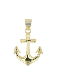 Adelia's - Damen Anhänger Anker aus 925 Silber - Gold