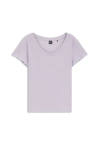 BOSS - Schlafanzug-Oberteil Cosy Waffle, Wellensaum, für Damen - Natural