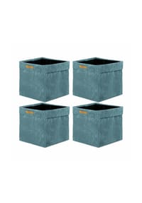 Lycce - Faltbare Aufbewahrungsbox, 4er Set - Cord, passend für Kallax Regal, abnehmbarer Bezug, robust, formstabil - Altrosa