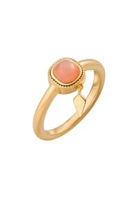caї - Ring 925/- Sterling Silber 1 Orange Mondstein - gelb