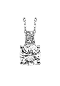 Julie Julsen® - Anhänger mit Kette 925/- Sterling Silber 9 Zirkonia - weiß