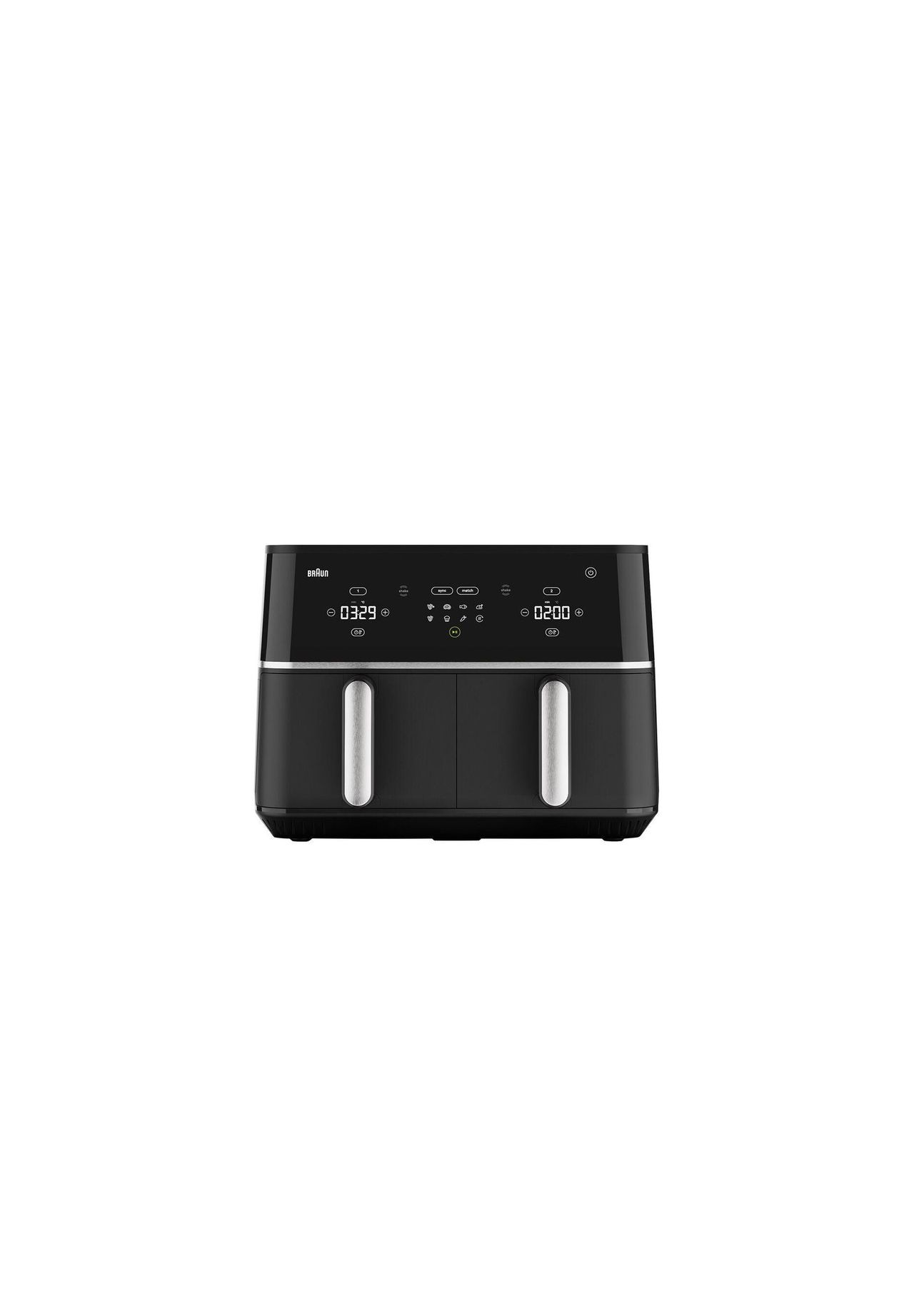 Braun Schwarz Heißluftfritteuse "Twincook Td 5030 I Bk" 2400 W 2.400 Watt 2 X 50 Liter Sync & Match Funktion von Baur - Bild 6