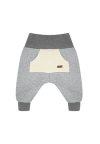maximo® - GOTS BABY-Pumphose,  Baumwollfleece, Strickbündchen - graumeliert