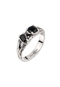 HAZE & GLORY - Ring Tiger Eye Schwarz Organic 925 Sterling Silber - Silber