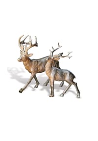 LOBERON Hirsche 2er Set Rudy & Son silber - Weihnachtliche Figuren - silber