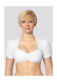 STOCKERPOINT - Dirndlbluse, Kurzarm, Herz-Ausschnitt, für Damen - WEISS