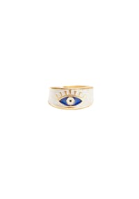 LES REINES - Eye of Aegean – Evil Eye Ring, 24K vergoldet - Gold