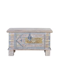 GINER & COLOMER - Truhe aus massivem Mangoholz, 80 cm, rustikaler Stil - 45 x 80 x 40 - Gold