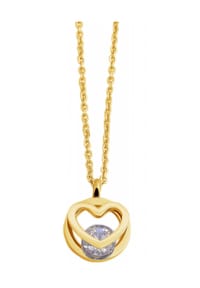 Adelia's - Adelia's Damen Edelstahl Halskette mit Anhänger Herz - gold - Herz