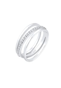 elli. PREMIUM - Ring Wickelring Band Kreuz Zirkonia Modisch 925 Silber - Silber