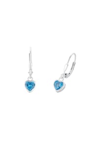 Prinzessin Lillifee - Ohrhänger für Mädchen, 925 Sterling Silber, Zirkonia synth. | Herz - Blau