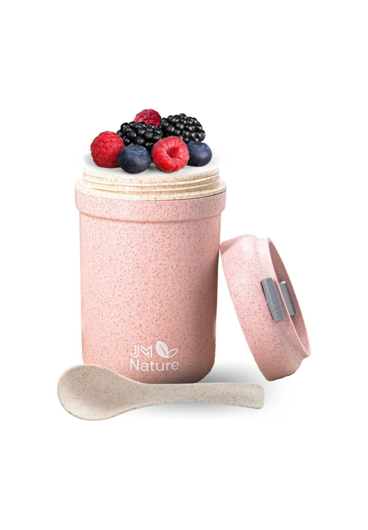 WJWINER Müslibecher To Go Mit Löffel - 3er Set Für Unterwegs