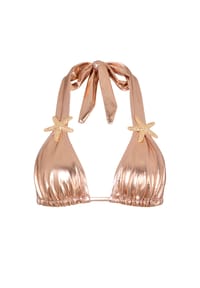 MODA MINX - Bikini-Oberteil Starfish Triangle Top mit dekorativen Seesternen - Rose Gold