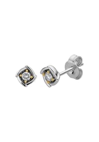 LYOMI - Ohrstecker 585/- Gold 2 Diamant Lab Grown 0,15ct. - mehrfarbig