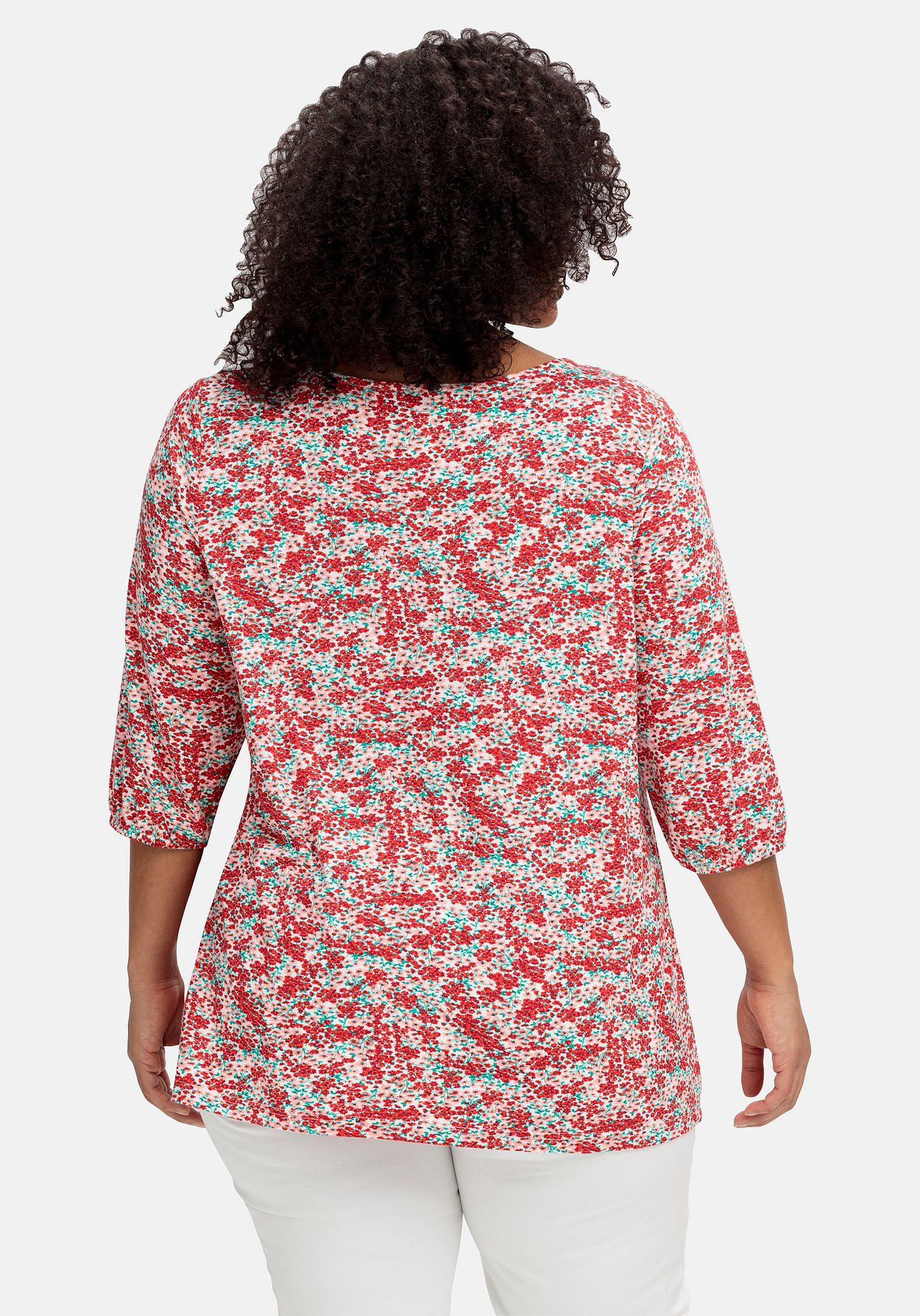 sheego by JoeBrowns Shirt mit Allover-Blumendruck und tiefem Ausschnitt |  GALERIA | V-Shirts