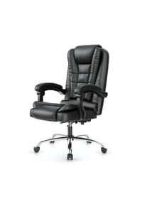 Rattantree - Ergonomischer Bürostuhl mit hoher Rückenlehne, verstellbar und neigbar, gepolsterter Sitz, Schwarz - Schwarz
