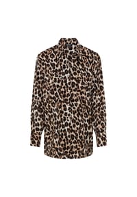 olsen - Bluse mit Allover-Dessin und Hemdblusenkragen - Coffee Bean
