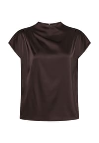 zero - Satin-Bluse mit Kragen - Chocolate Plum