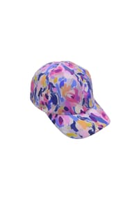 SEEBERGER - Baumwollstoff Baseballcap mit Blumendruck 55764-0 - orange