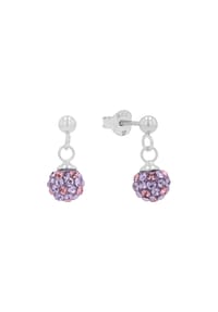 amor - Ohrhänger für Mädchen, 925 Sterling Silber, Kristallglas - Silber