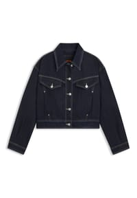 BOSS Orange - Jeansjacke, Klappkragen, für Damen - 401  DARK BLUE