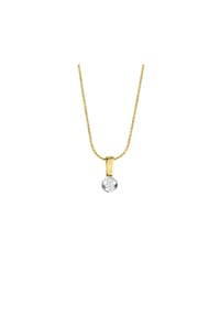 MONCARA - Damen Anhänger mit Kette 375er Gold, 1 Diamant ca. 0,04 Karat - Gelbgold