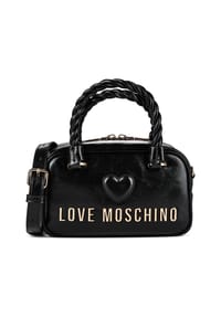 LOVE MOSCHINO Nero - Nero Handtasche Leder 21 cm - cipria