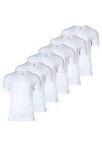 adidas - Herren T-Shirt, 6er Pack - Active Flex Cotton, V-Ausschnitt, uni - Weiß