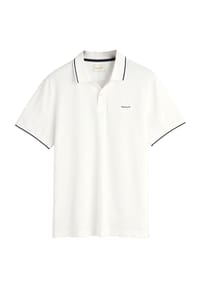 GANT - Herren Poloshirt - TIPPING PIQUE RUGGER, Kurzarm, Knopfleiste, Logo, uni - Beige (Oat)