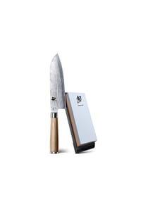 KAI - Shun Classic White Set, 2-tlg., Santoku, Messer, Schleifstein - silber