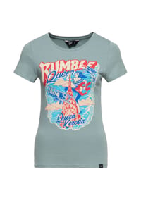 QUEEN KEROSIN - T-Shirt mit Comic-Art Rumble Queen - blau