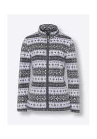 SIEH AN! - Fleece-Jacke - ecru-anthrazit-bedruckt