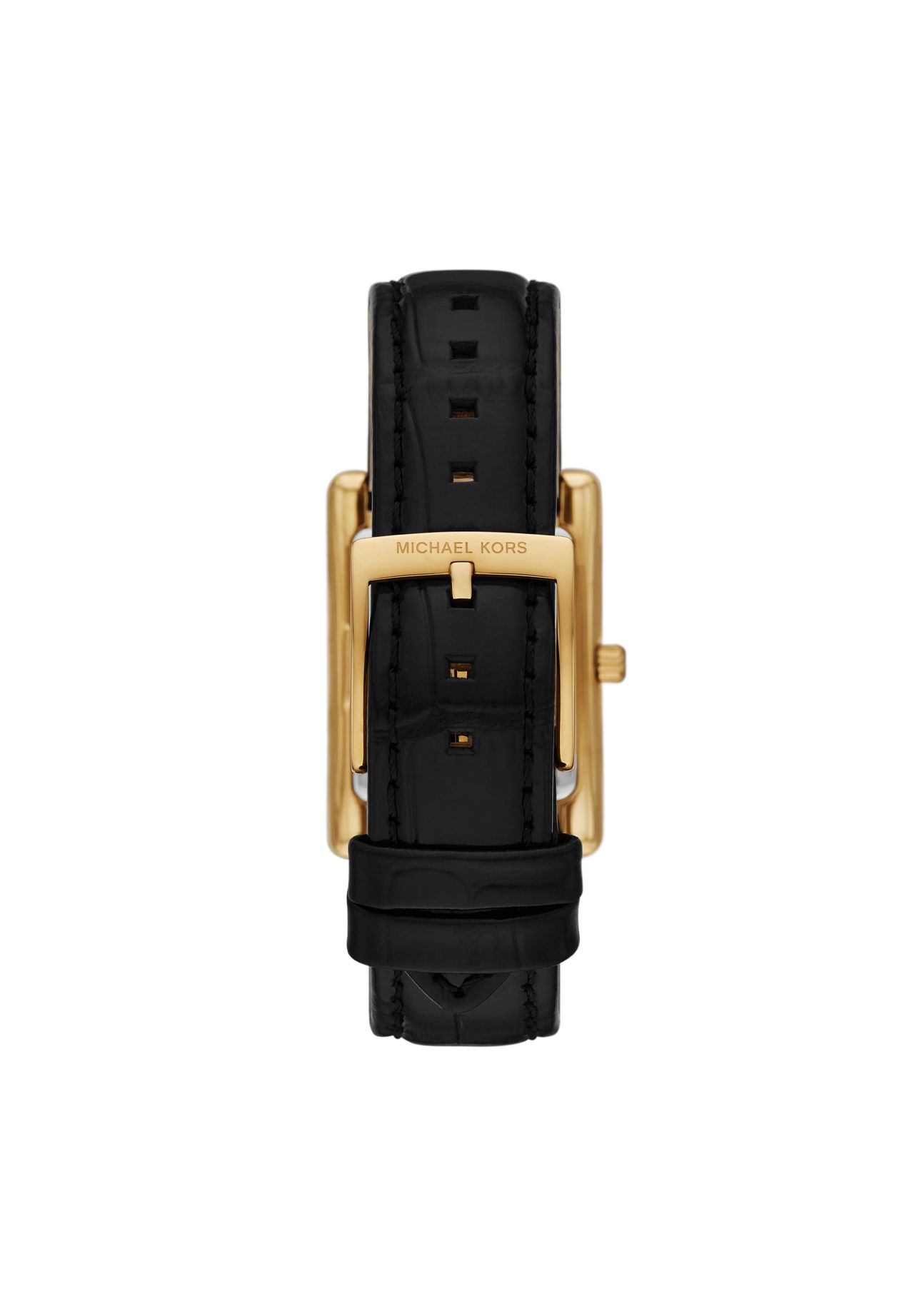 Michael Kors Damenuhr Essex 3-Zeiger-Werk Leder Schwarz, MK4965, Gold, 99