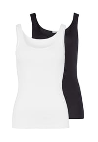 HANRO - Unterhemd / Top 2er Pack Cotton Seamless - Schwarz