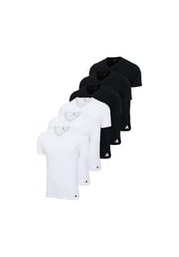 adidas - Herren T-Shirt, 6er Pack - Crew Neck Shirt, Active Core Cotton, einfarbig - Schwarz