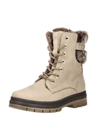 TOM TAILOR - Lederimitat/Textil Stiefelette - Cream