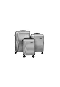 ALMINA® - Reisekofferset 3-teilig, Hartschale, 360° Rollen und Innenaufteilung - Dunkelgrau 3-tlg