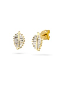 Fiocco JEWELRY - Bella Ohrringe Zirkonia weiß Baguetteschliff , 925 Sterling Silber - gelbgold