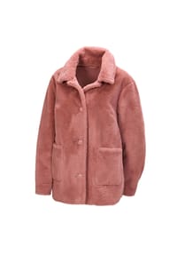 GOLDNER - Kurzgröße:  Luxuriöse Fellimitatjacke - rosenholz