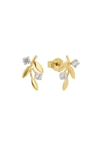 amor - Damen Ohrstecker "Blatt", 585er Gelbgold - GOLD