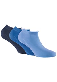 Rohner Advanced Socks - Unisex Sneaker Socken, 3er Pack - Invisible Sneakers - Blau Mix