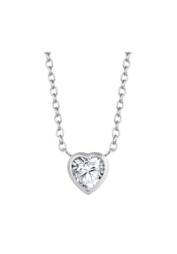 GLANZSTÜCKE MÜNCHEN - Kette mit Anhänger Edelstahl Zirkonia weiß - silber