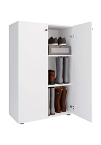 VCM. - XL Holz Großer Schuhschrank Schuhregal Groß Stiefel Dielenmöbel Lona 3 Fächer - Grau