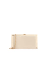 Kazar - Beigefarbene Clutch Bag mit Metallrahmen - Beige