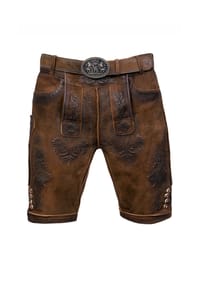 EDELNICE - Kurze Wildbock Lederhose Jan - dunkelbraun
