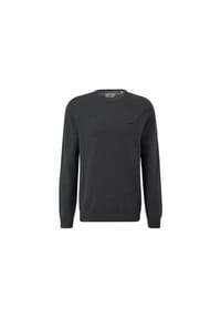 s.Oliver - Strickpullover, Rundhals-Ausschnitt, Logo-Stickerei, für Herren - BLACK/GREY