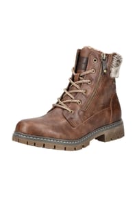TOM TAILOR - Lederimitat/Textil Stiefelette - Braun