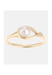 Diamant L'eternel - Ring, mit 0.01 ct Diamant, mit Zuchtperle, 375 Gelbgold - gold