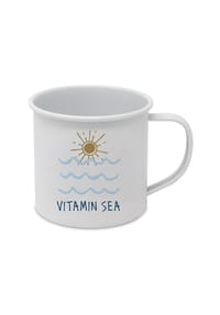 ppd - Henkelbecher Seaside Sun Happy Metal Mug, Metall, 500 ml - Mehrfarbig