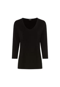olsen - Shirt mit V-Ausschnitt und 3/4-Ärmeln - Black